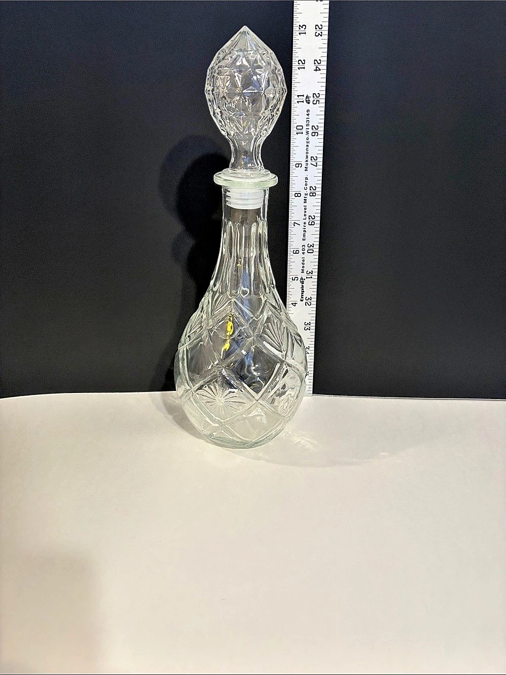 Clear Cut Glass Decanter